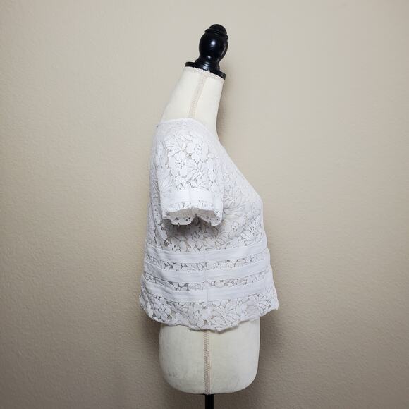 BCBGeneration White Lace Top Medium - Picture 2 of 7
